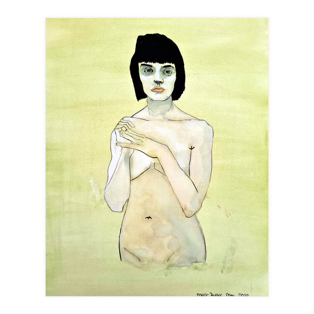 Untitled #75 Nude on a yellow-green ground (Print Only)