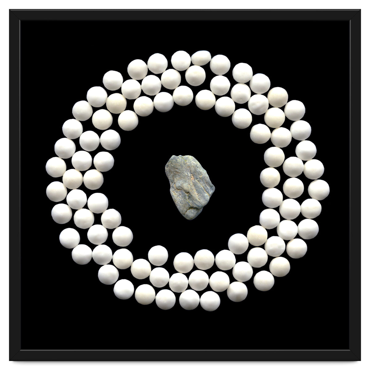 White pearls and stone