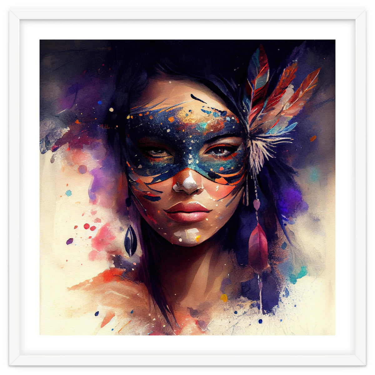 Watercolor Carnival Woman #1