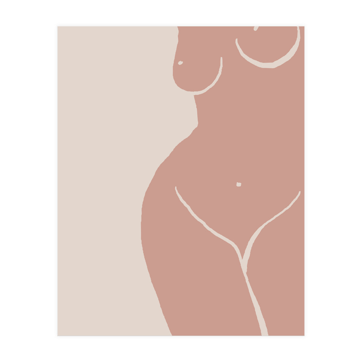 Female nude closeup line-a (Print Only)