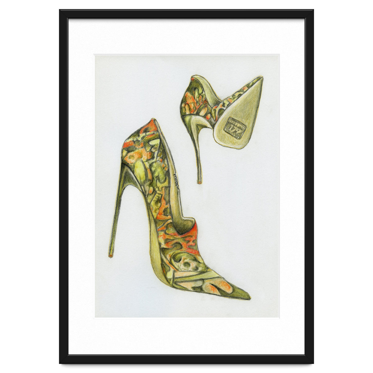 Green stiletto shoes