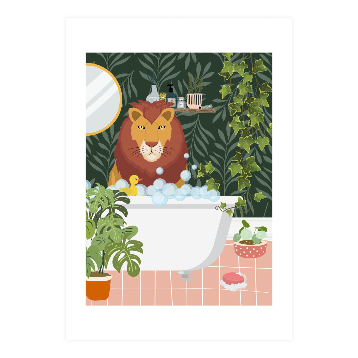 Lion in My Bathtub (Print Only)
