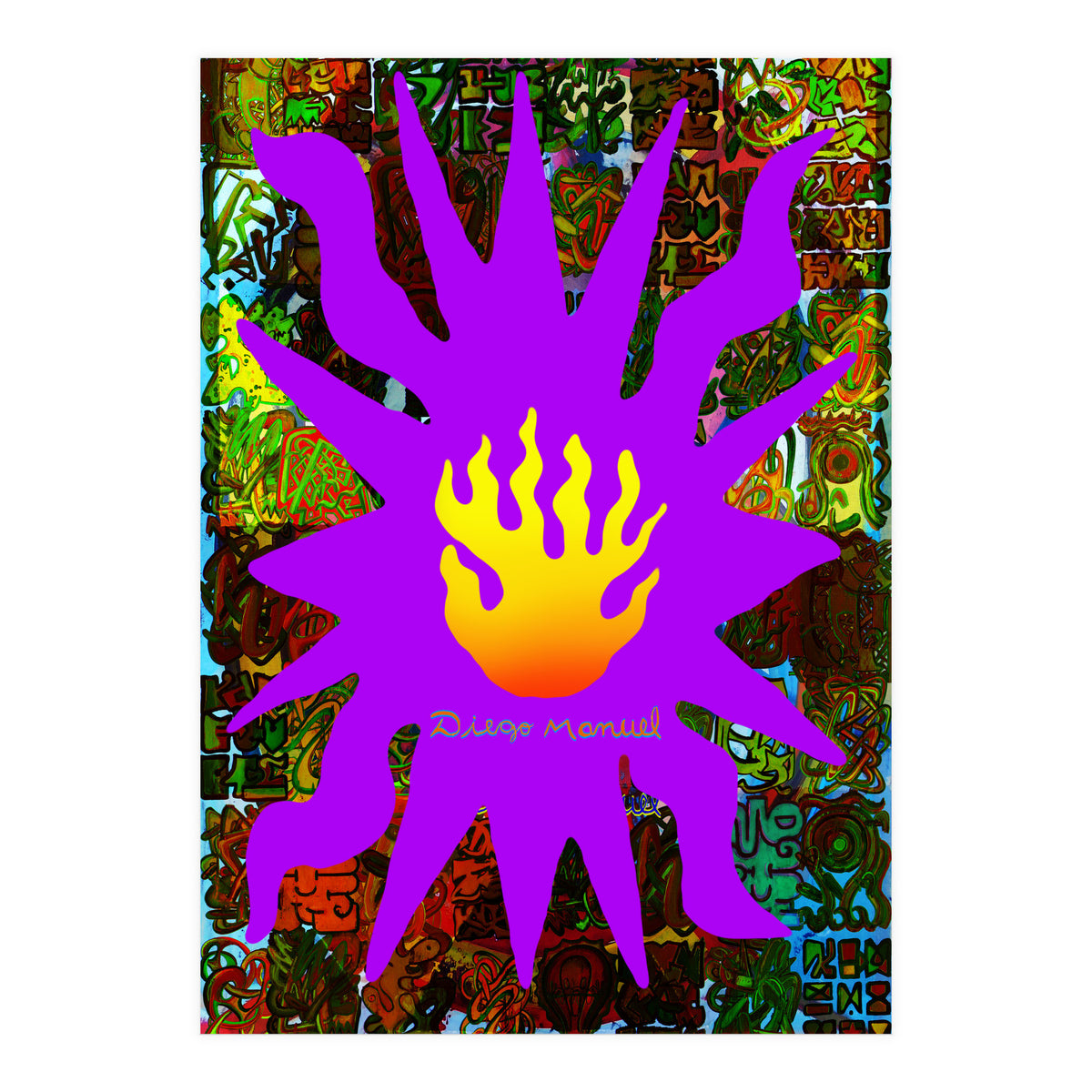 Fuego Y Graffiti 60 (Print Only)