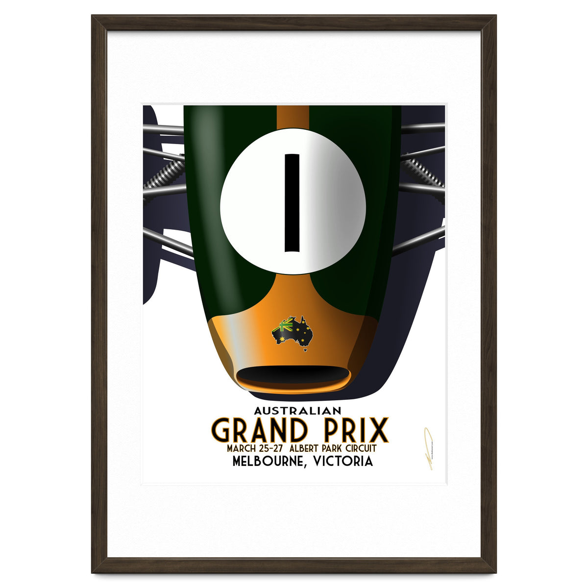 Australian Grand Prix Art Deco poster