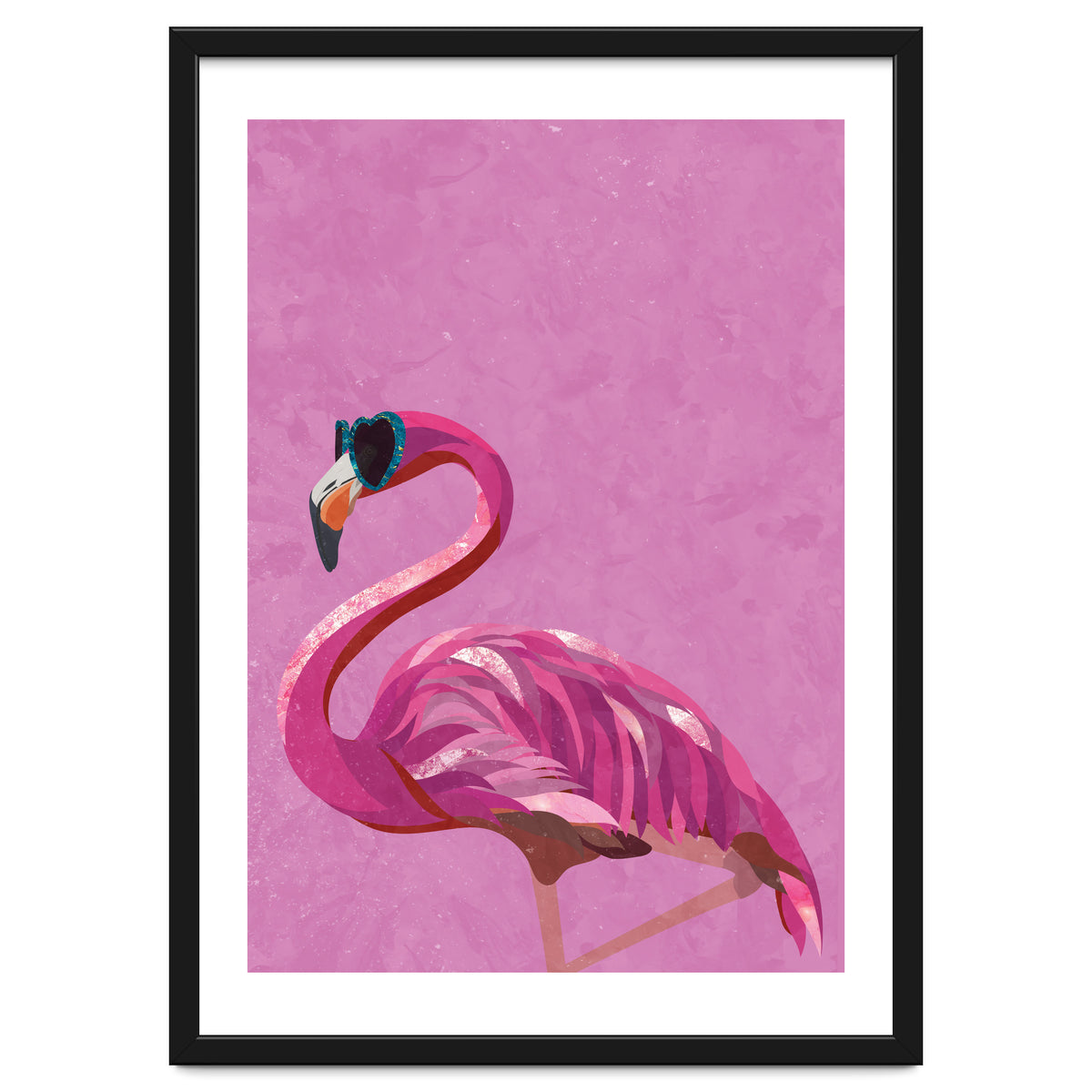 Pink Flamingo Wearing Glasses