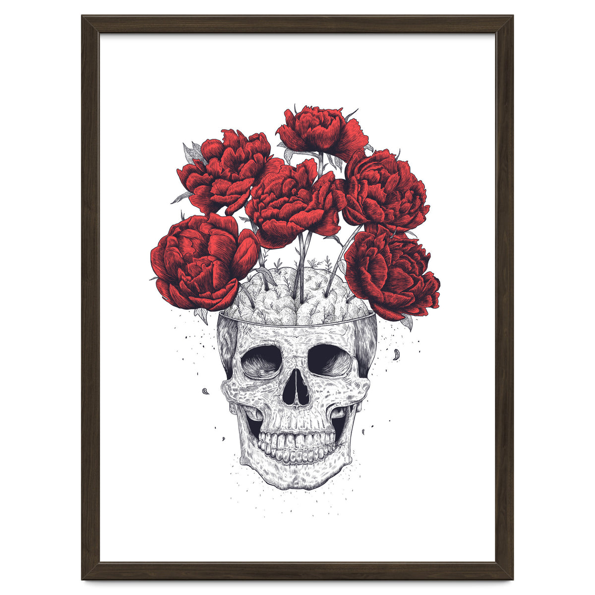 Skull With Peonies