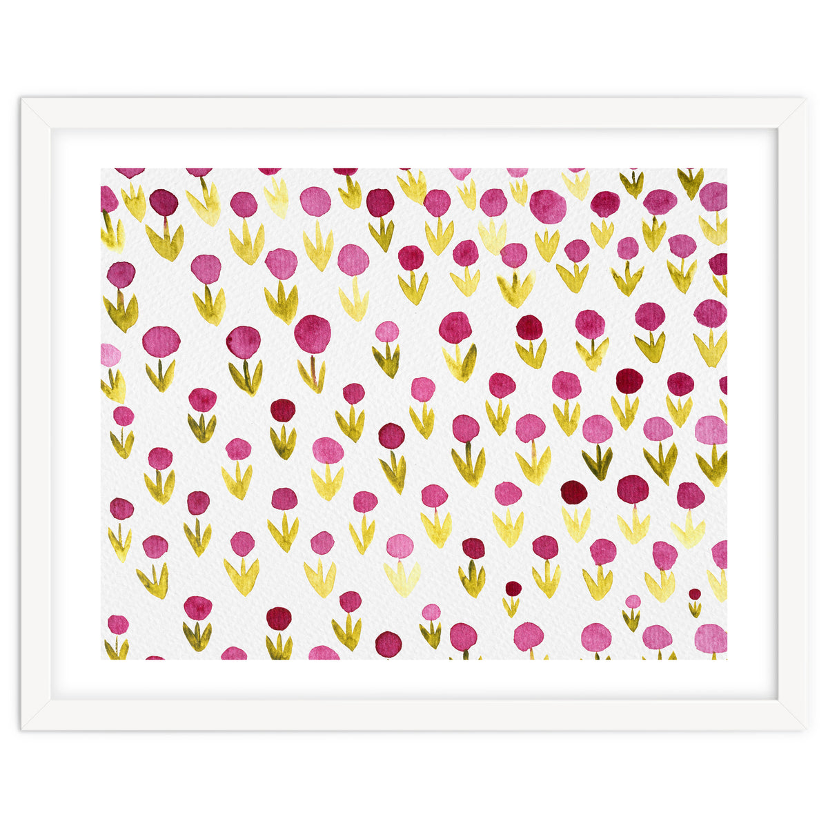 Small abstract watercolor flowers