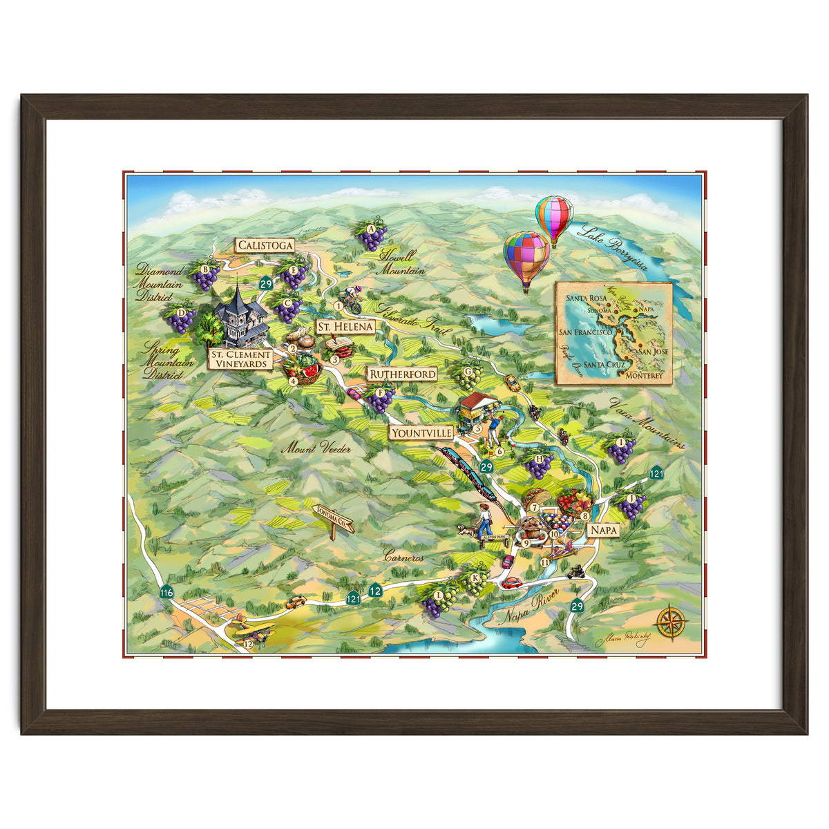 Napa Valley Illustrated Map