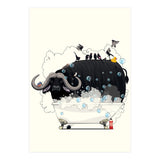Buffalo in the Bath, Funny Bathroom Humour (Print Only) thumbnail