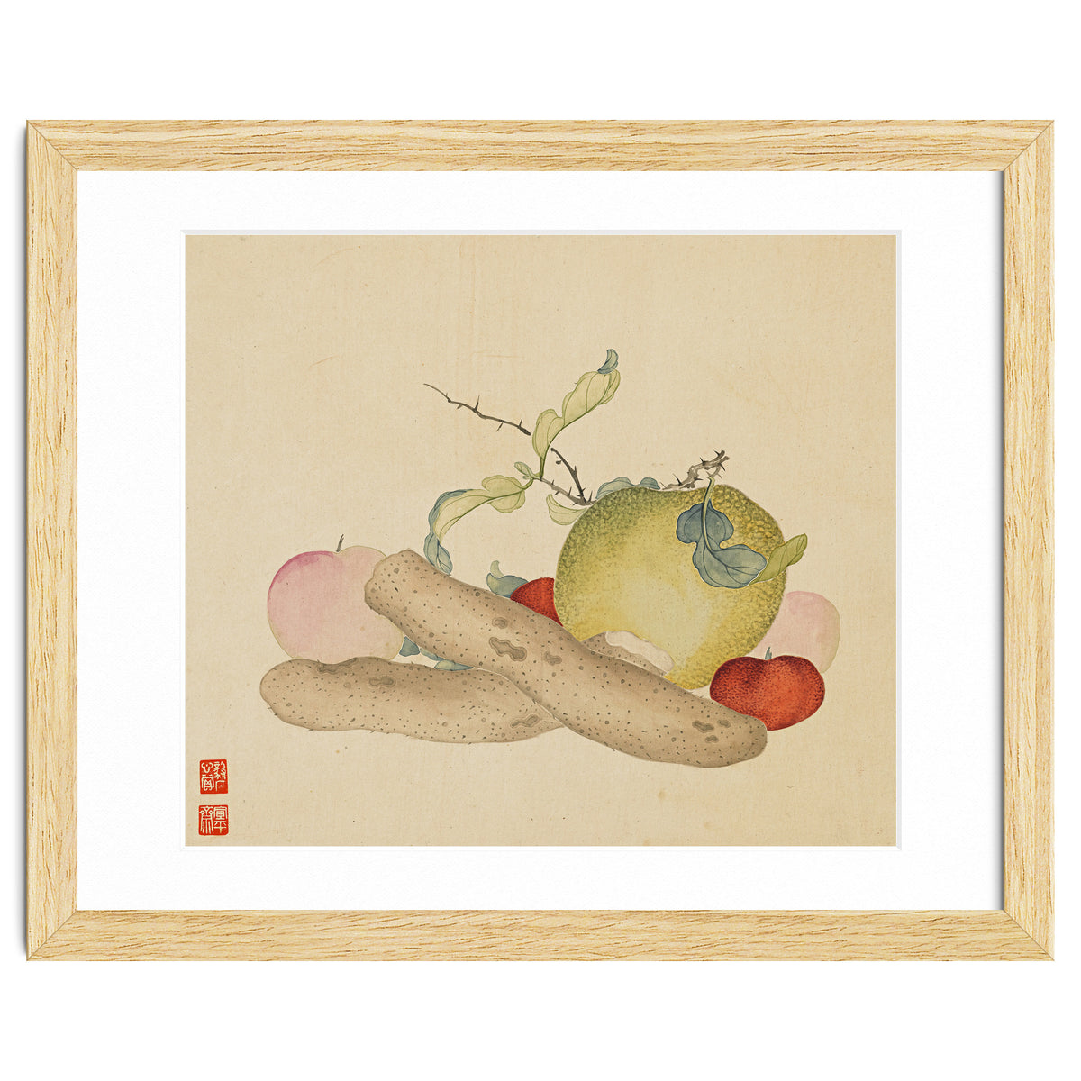 Wang Chengyu~flowers And Vegetables, Vegetables, Fruits, Yam, Apple, Pear