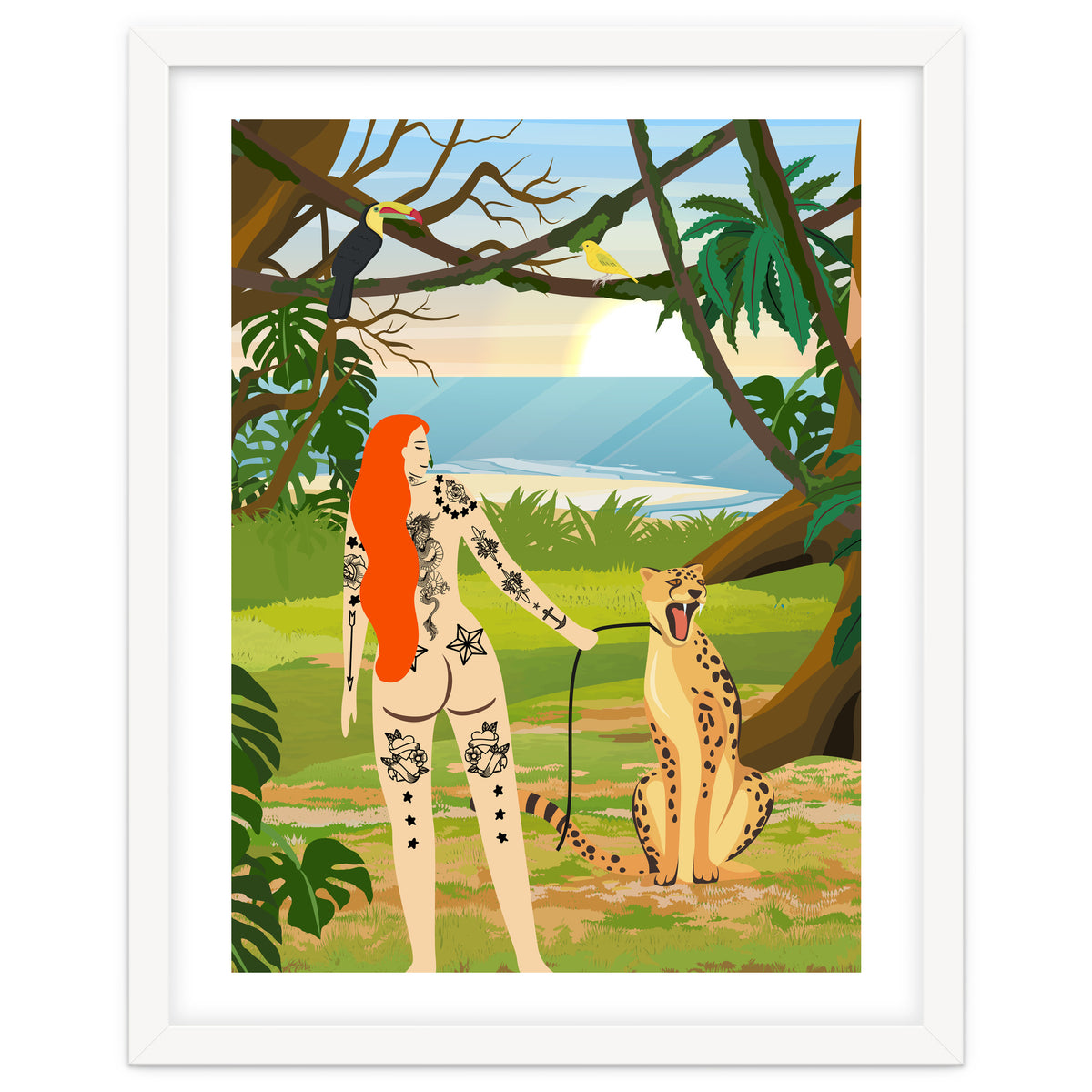 Tattooed Girl with Cheetah