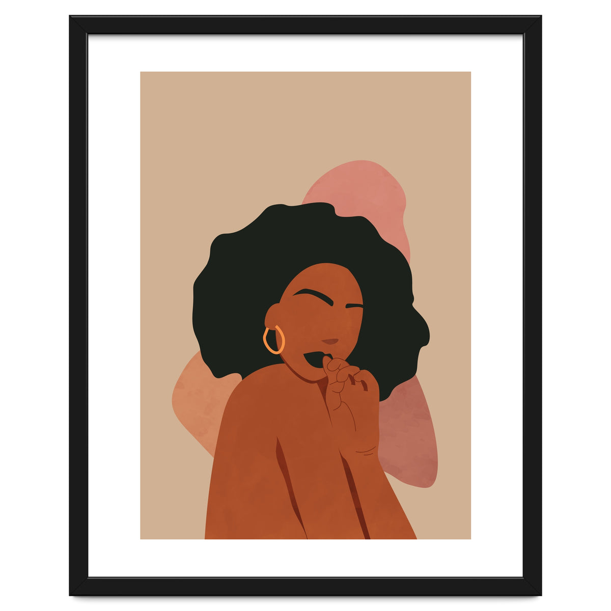Black Woman Portrait Abstract Boho