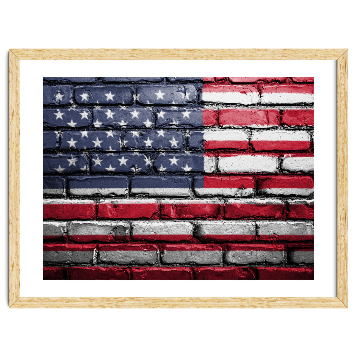 Wall painted US flag