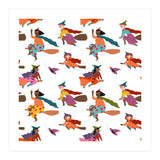 Tiny Witches Pattern (white Backgrownd) (Print Only) thumbnail