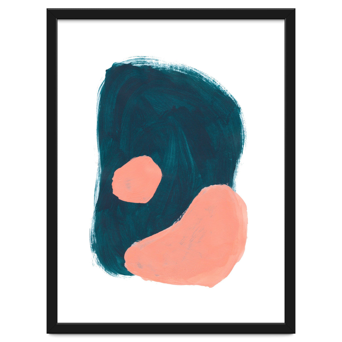 Teal Blob Salmon Bubbles