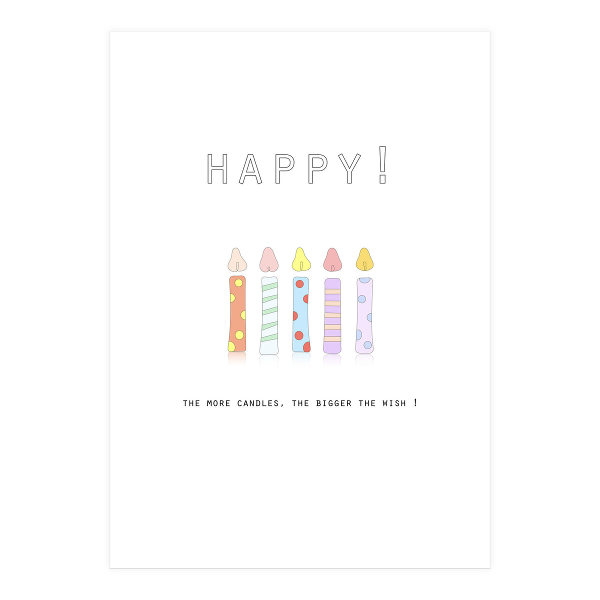 HAPPY!  THE MORE CANDLES, THE BIGGER THE WISH! (Print Only)