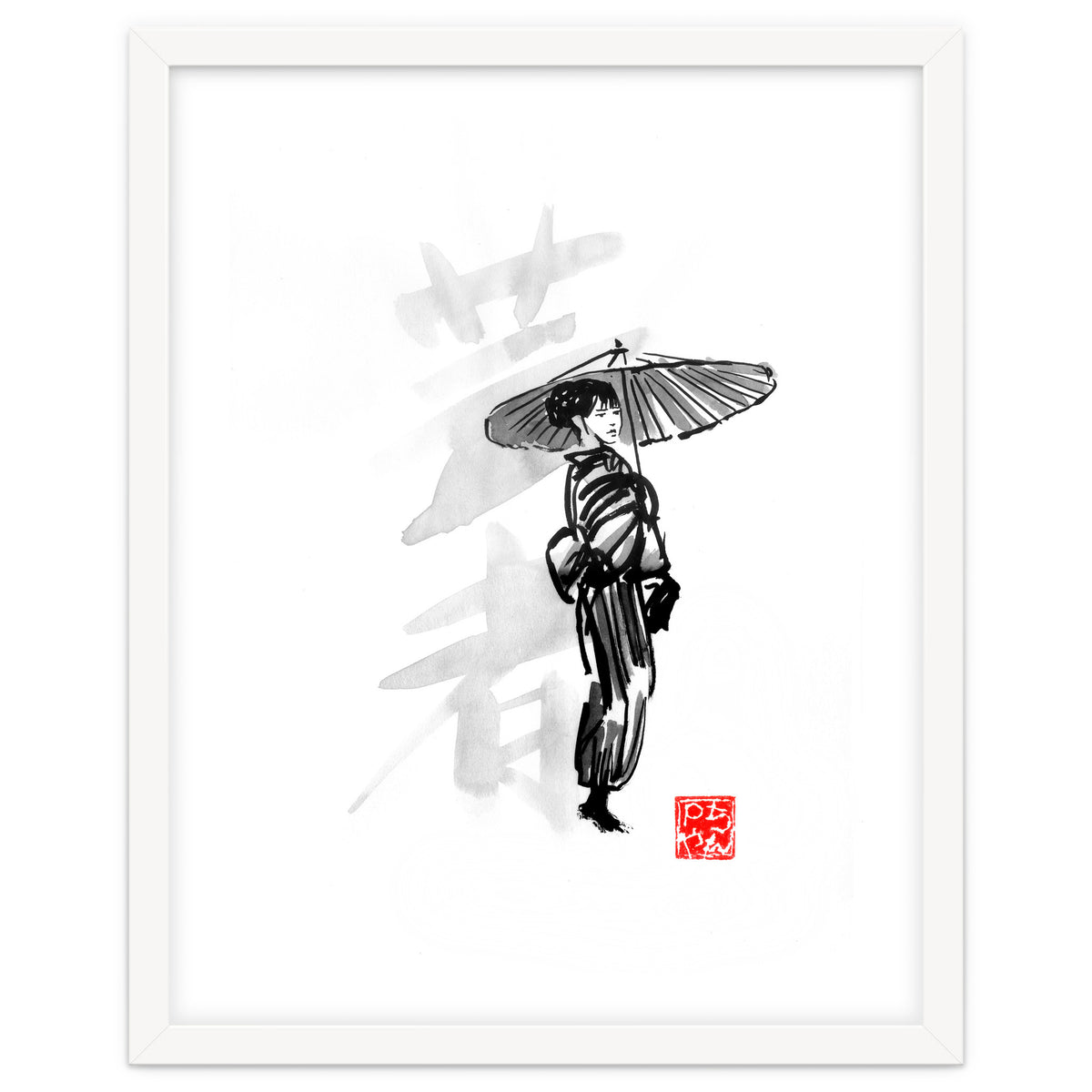 Geisha and umbrella