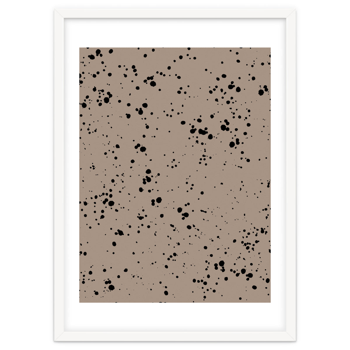 Black Paint Splatter on Dark Beige Background