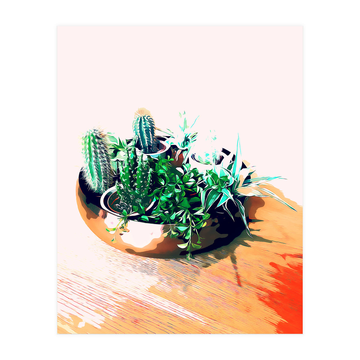 Cacti In A Copper Pot (Print Only)