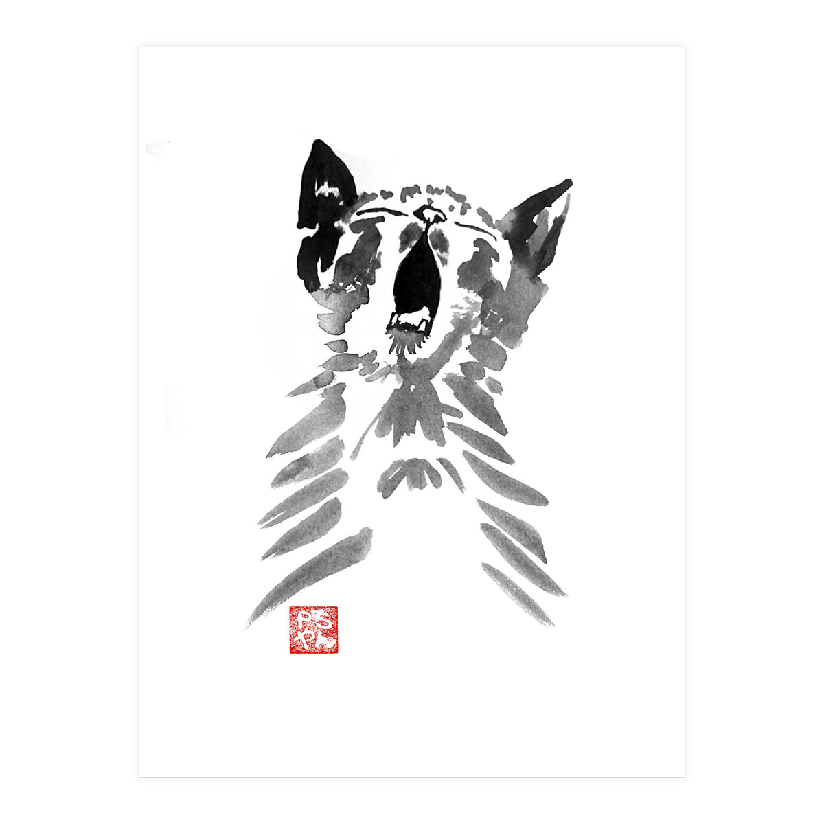Yawning Cat  (Print Only)