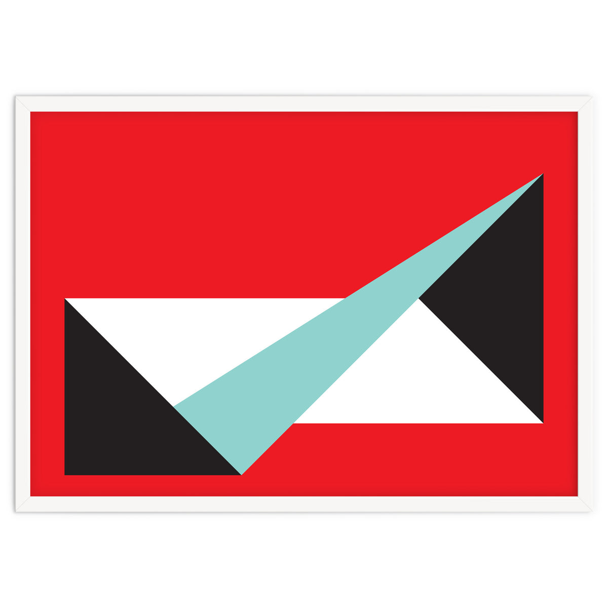 Geometric Shapes No. 49 -  teal, black & red