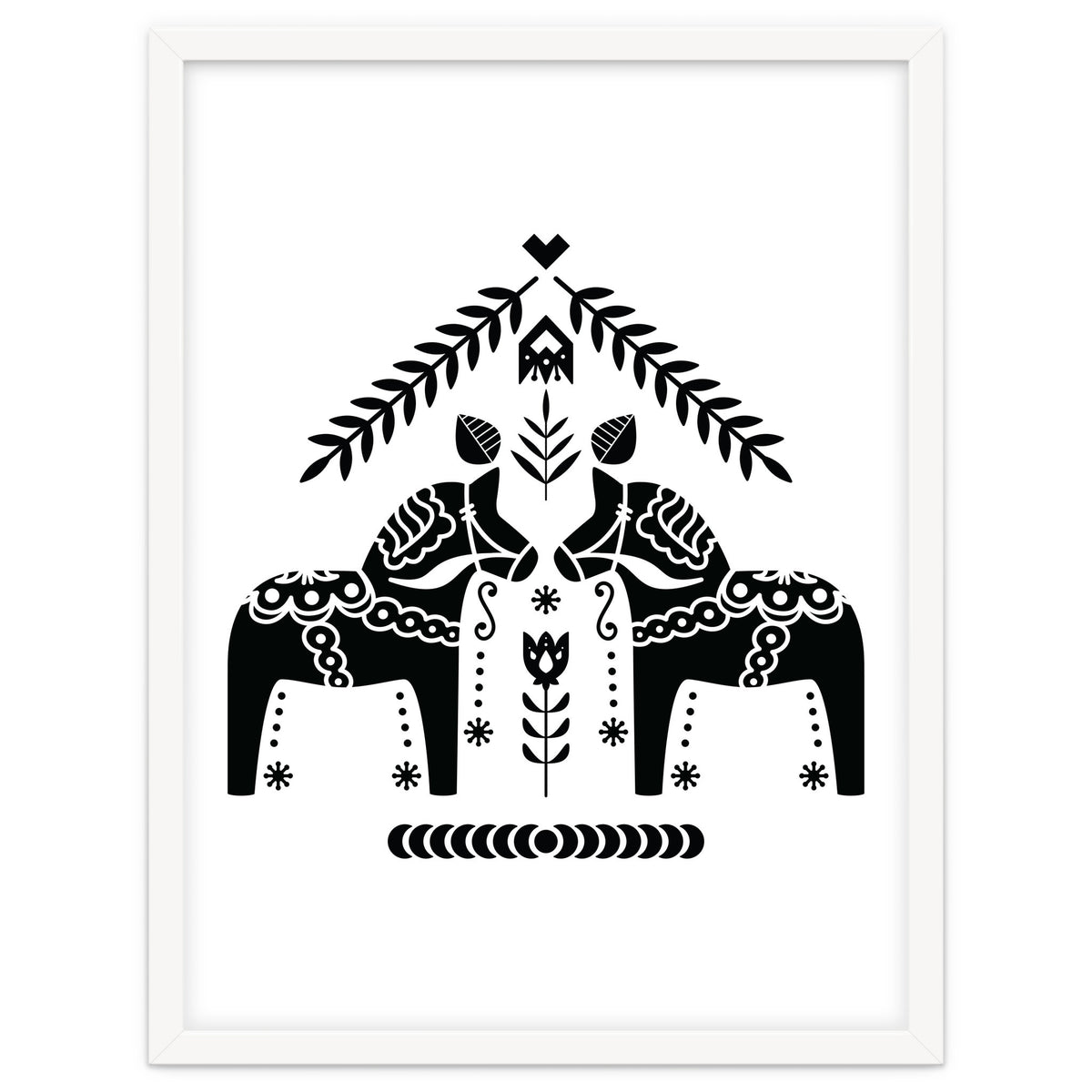 Swedish Dala Horse Folk Pattern