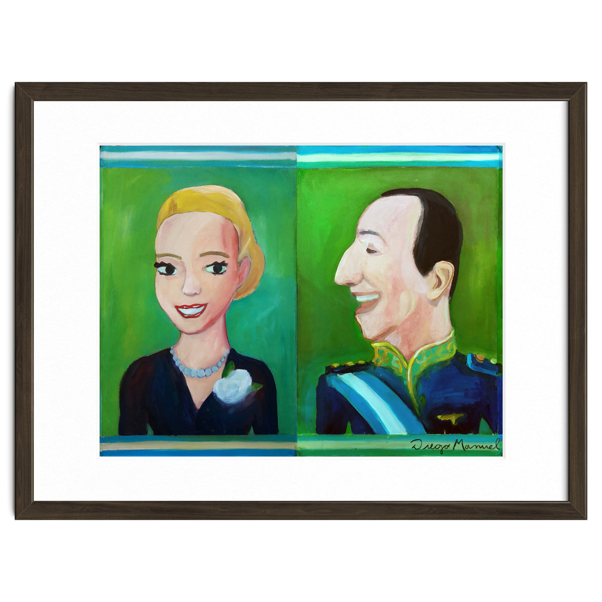 Evita y Juan Perón Díptico