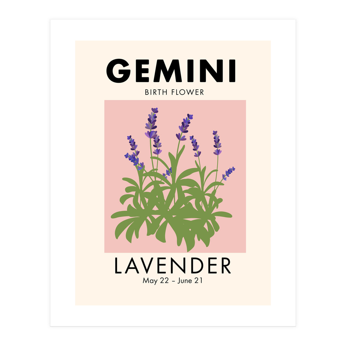 Gemini Birth Flower Lavender (Print Only)
