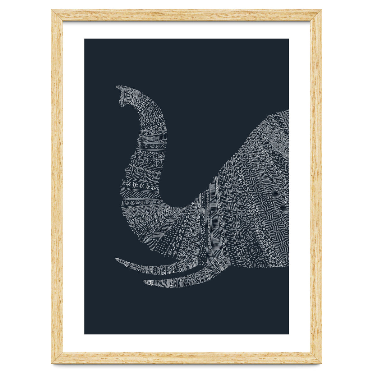 Elephant Blue Poster