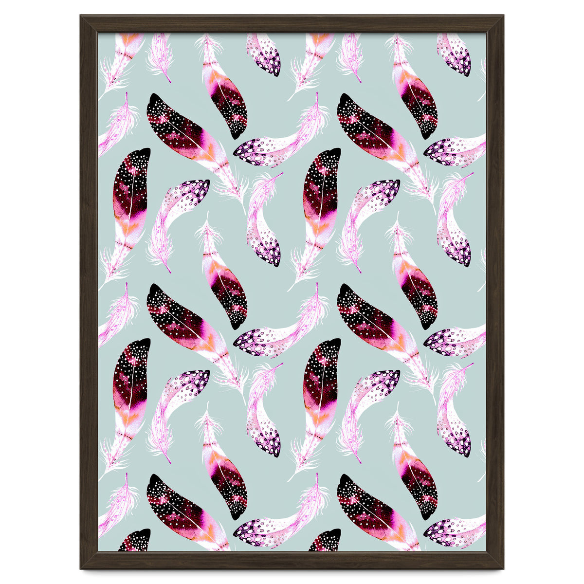 Bohemian pattern of feathers