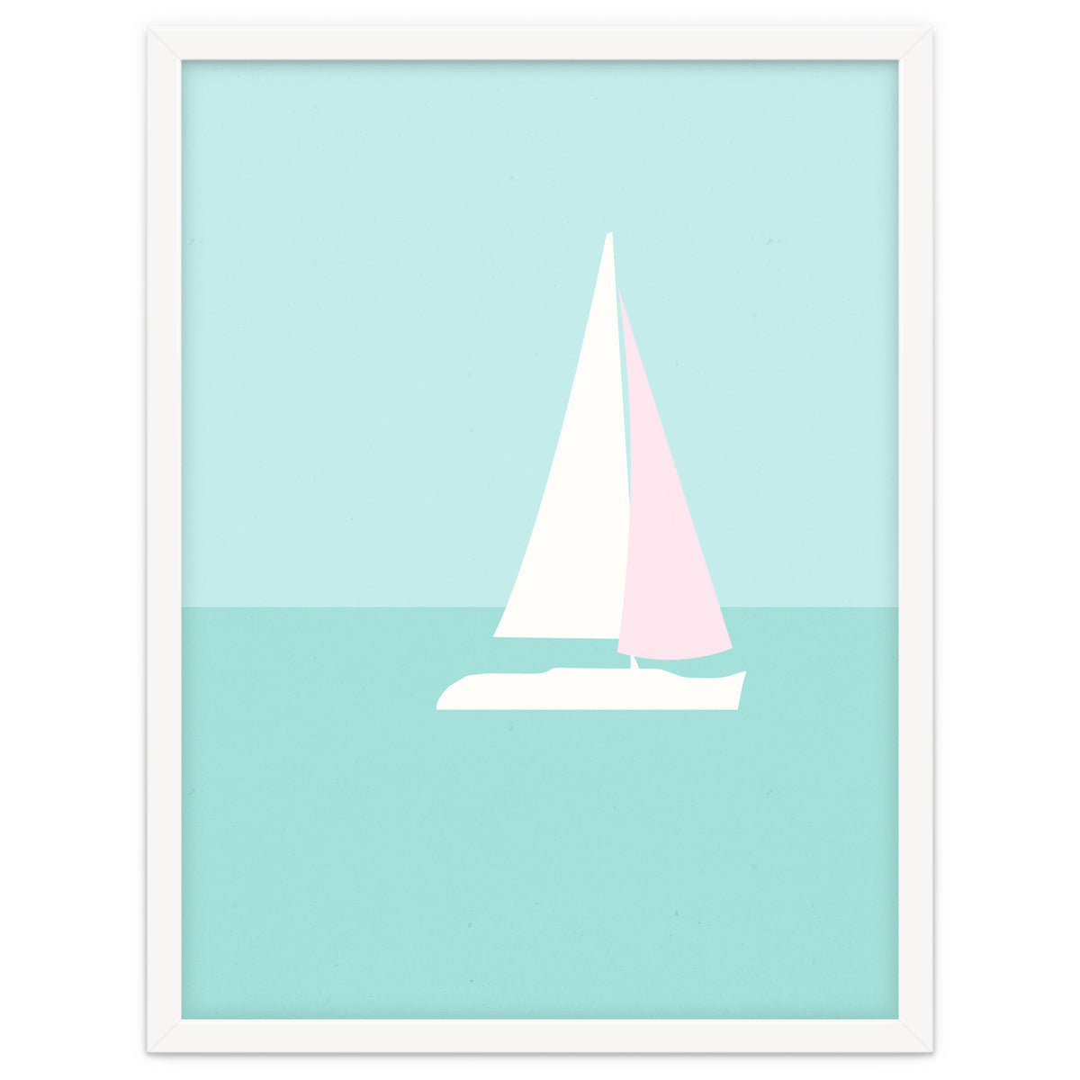 Minimal Sailboat - Turquoise Coast