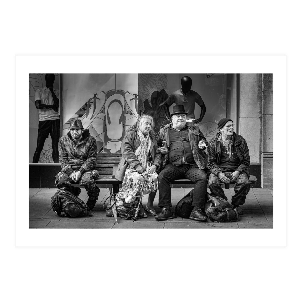 Three plus one locals at the Hat Fair (Print Only)