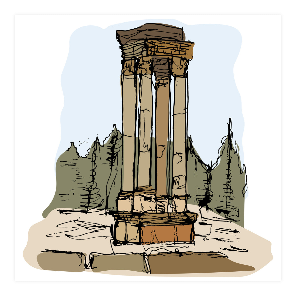 Anjar Tetrastyle, Lebanon (Print Only)