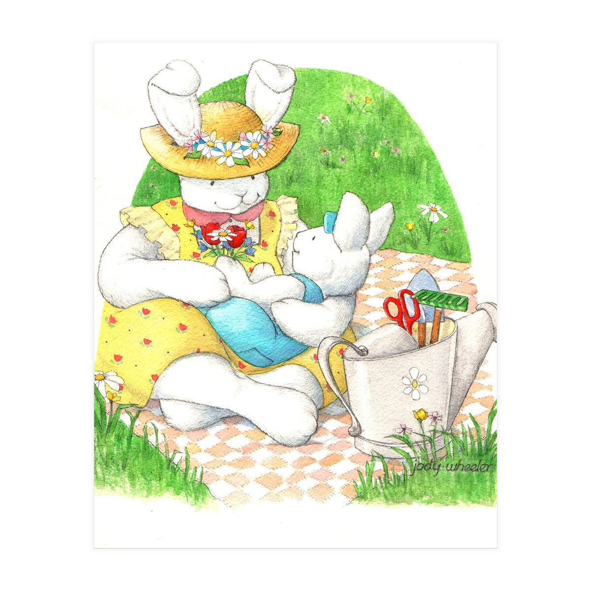 Momma Bunny & Baby (Print Only)