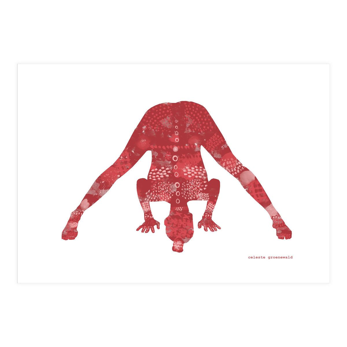 Prasarita Padottanasana in Red (Print Only)