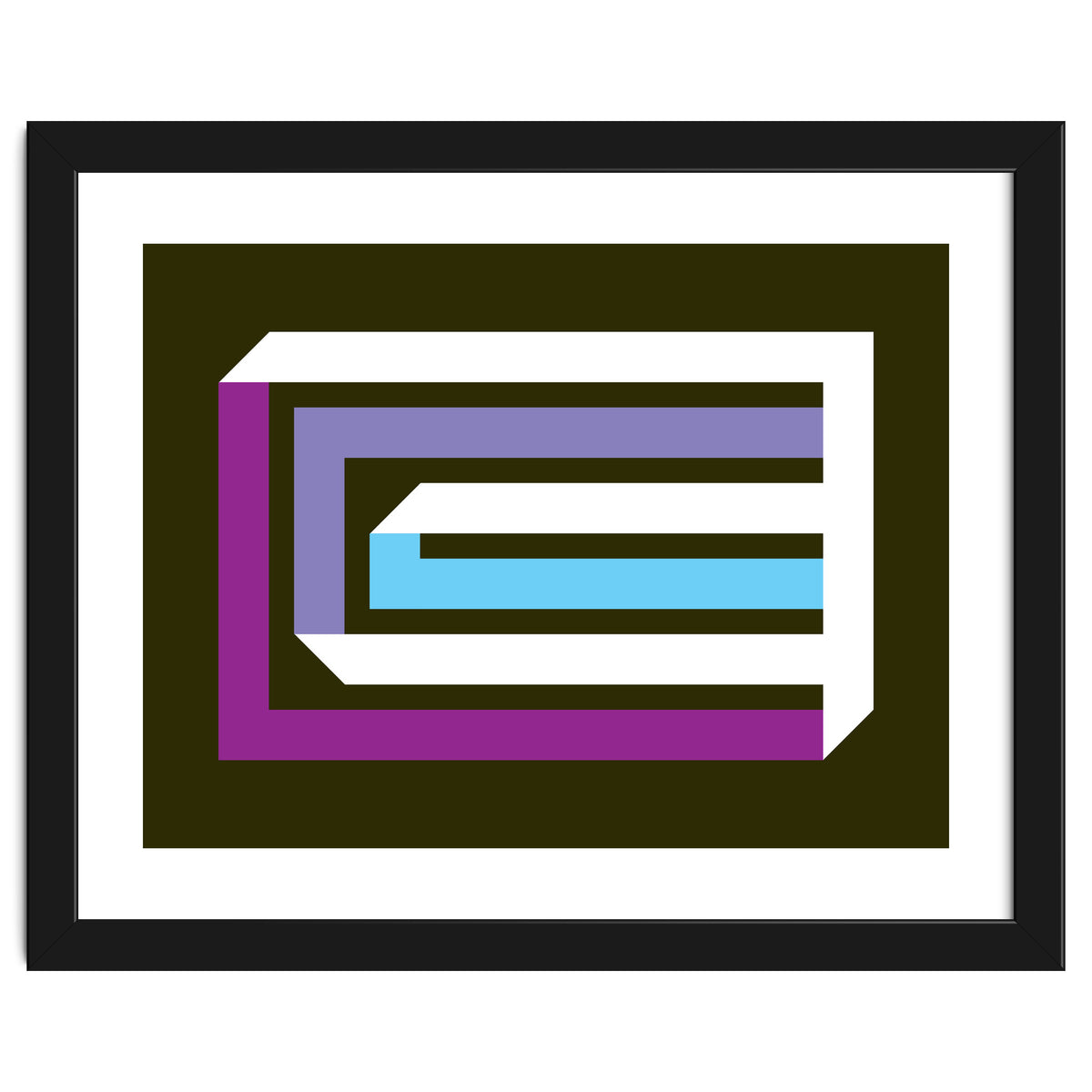 Geometric Shapes No. 35 -  brown, blue & lilac