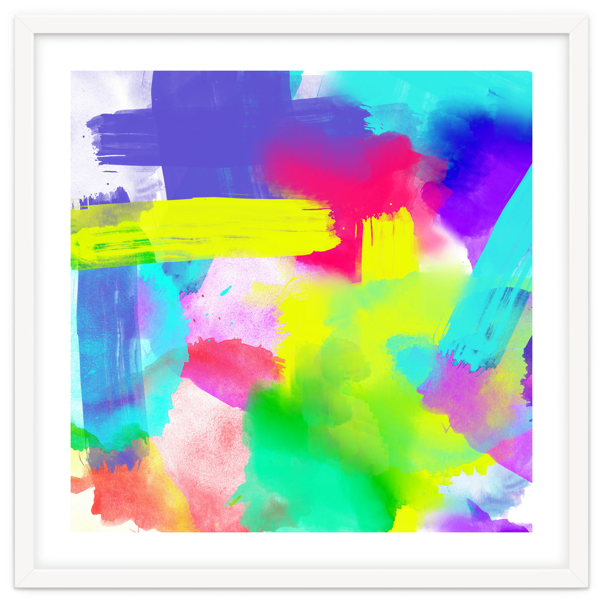 Abstract Stripes Neon Artistic Watercolor Pattern