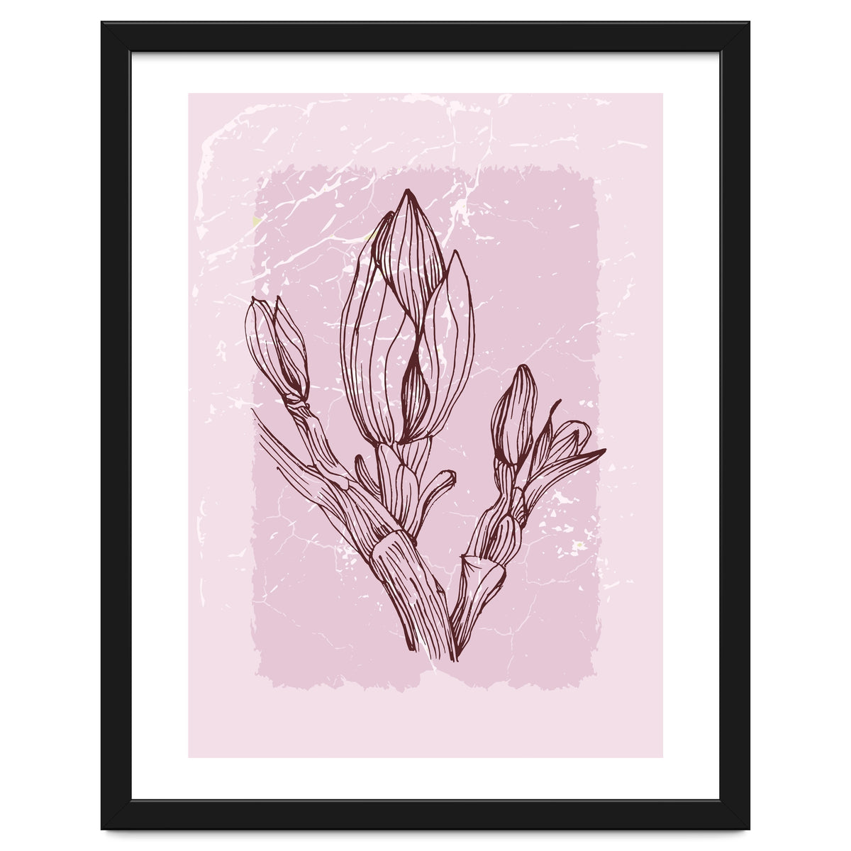 Magnolia Simple Minimal Geometric - Boho Botanical Leave