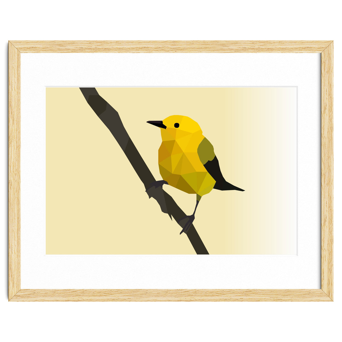 Prothonotary Warbler Low Poly Art