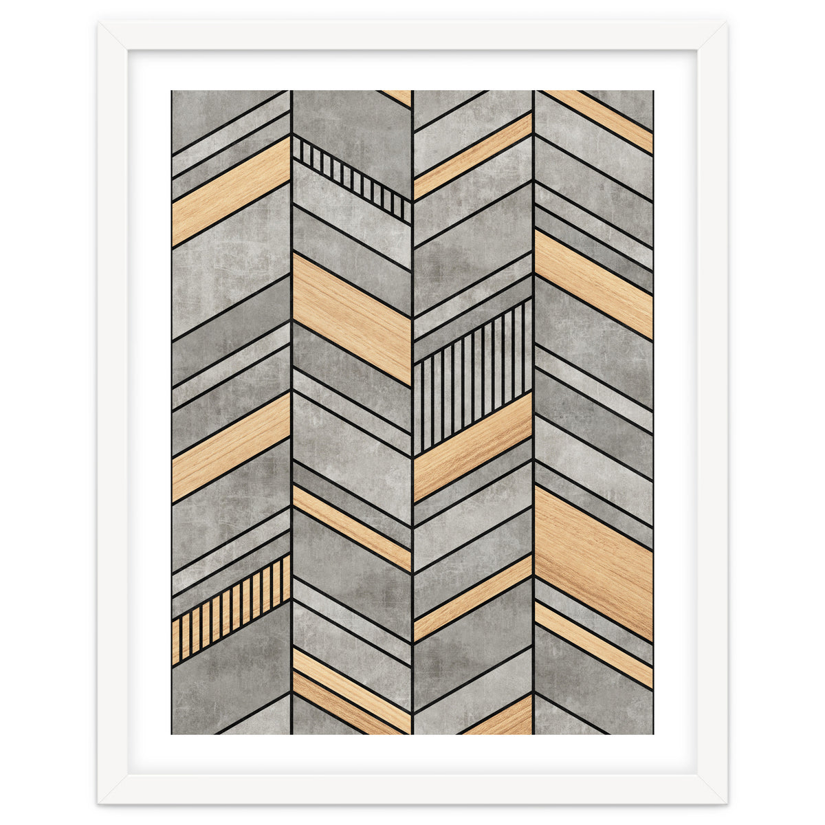 Abstract Chevron Pattern - Concrete and Wood