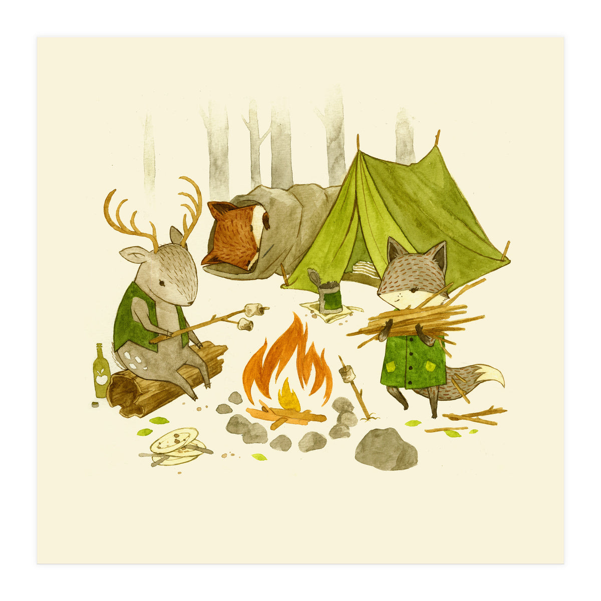 Camping In The Woods (Print Only)