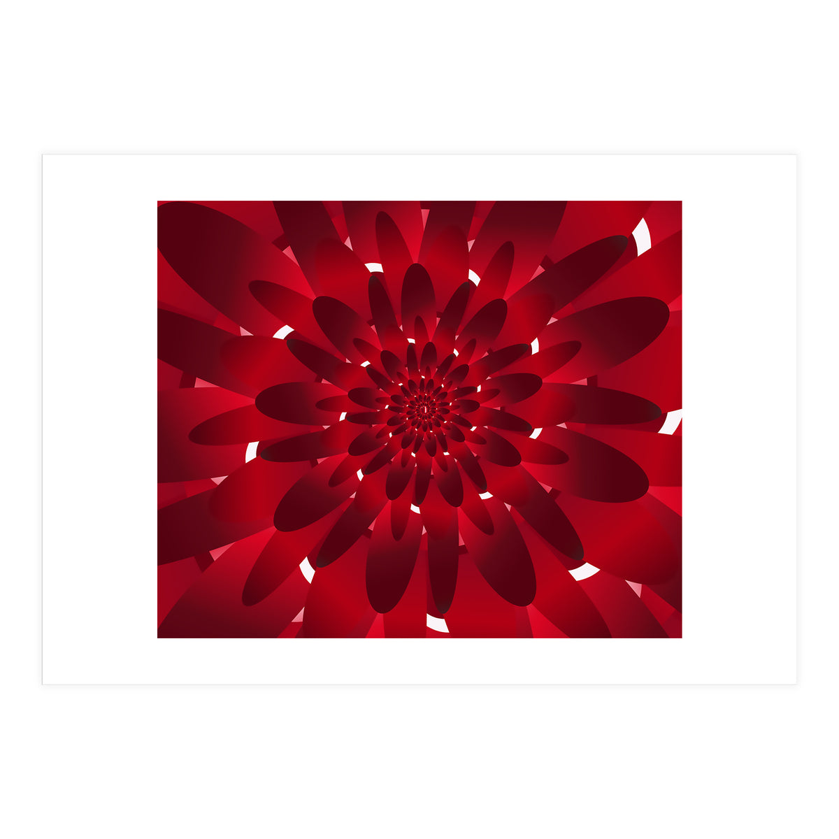 Abstract Modern Red Floral Design Art (Print Only)
