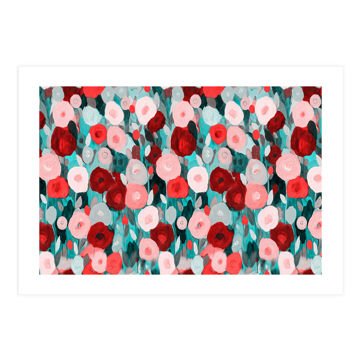 Abstract flower garden acrylic painting (Print Only)