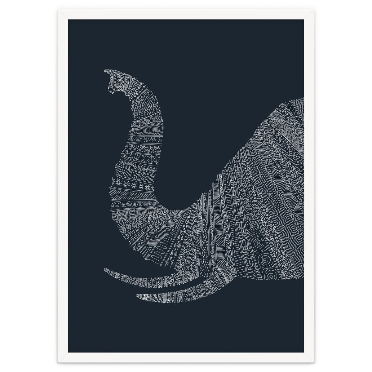 Elephant Blue Poster