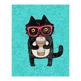 Cute Coffee cat and doodles (Print Only) thumbnail