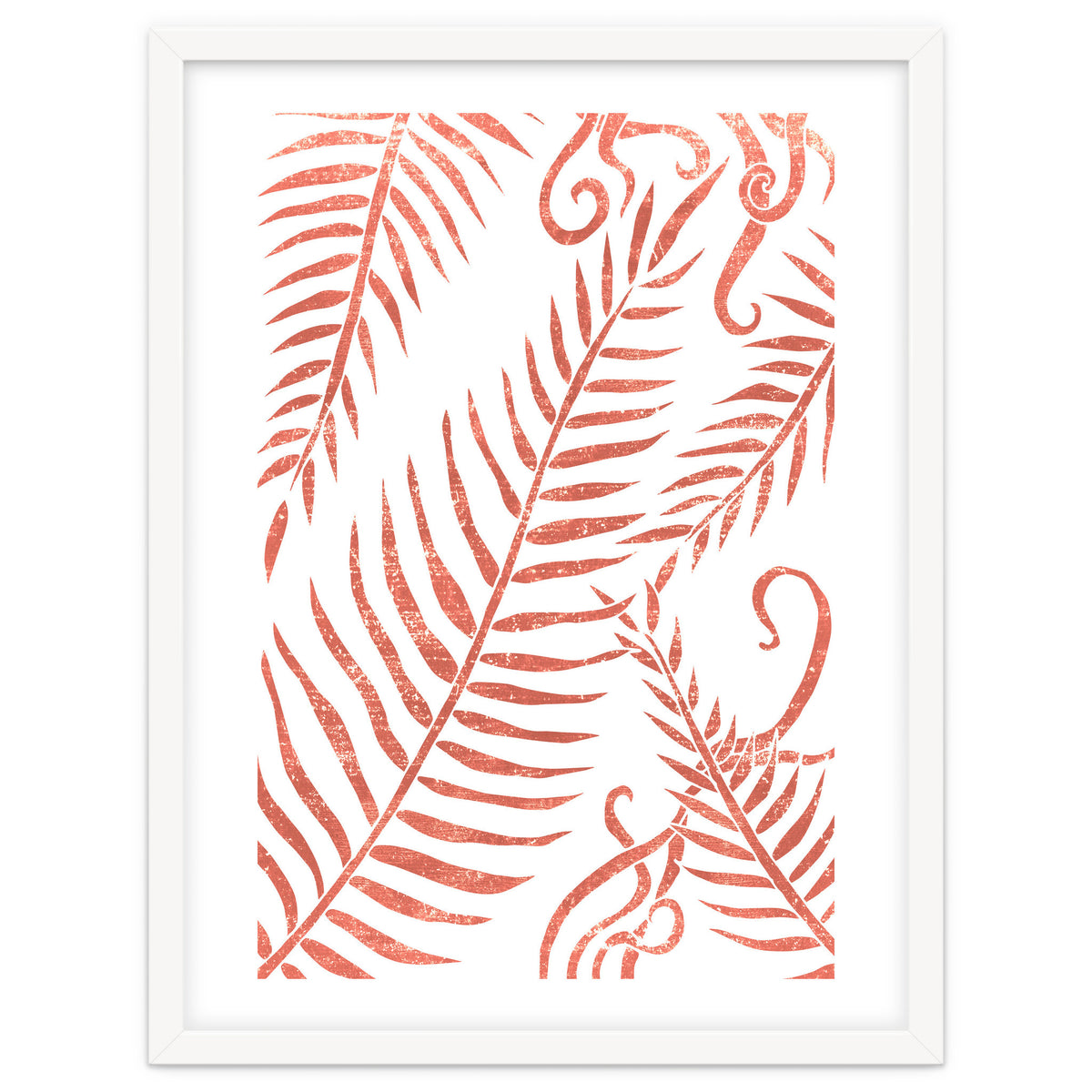 Abstract Terracotta Leaves 2 - Burnt Orange