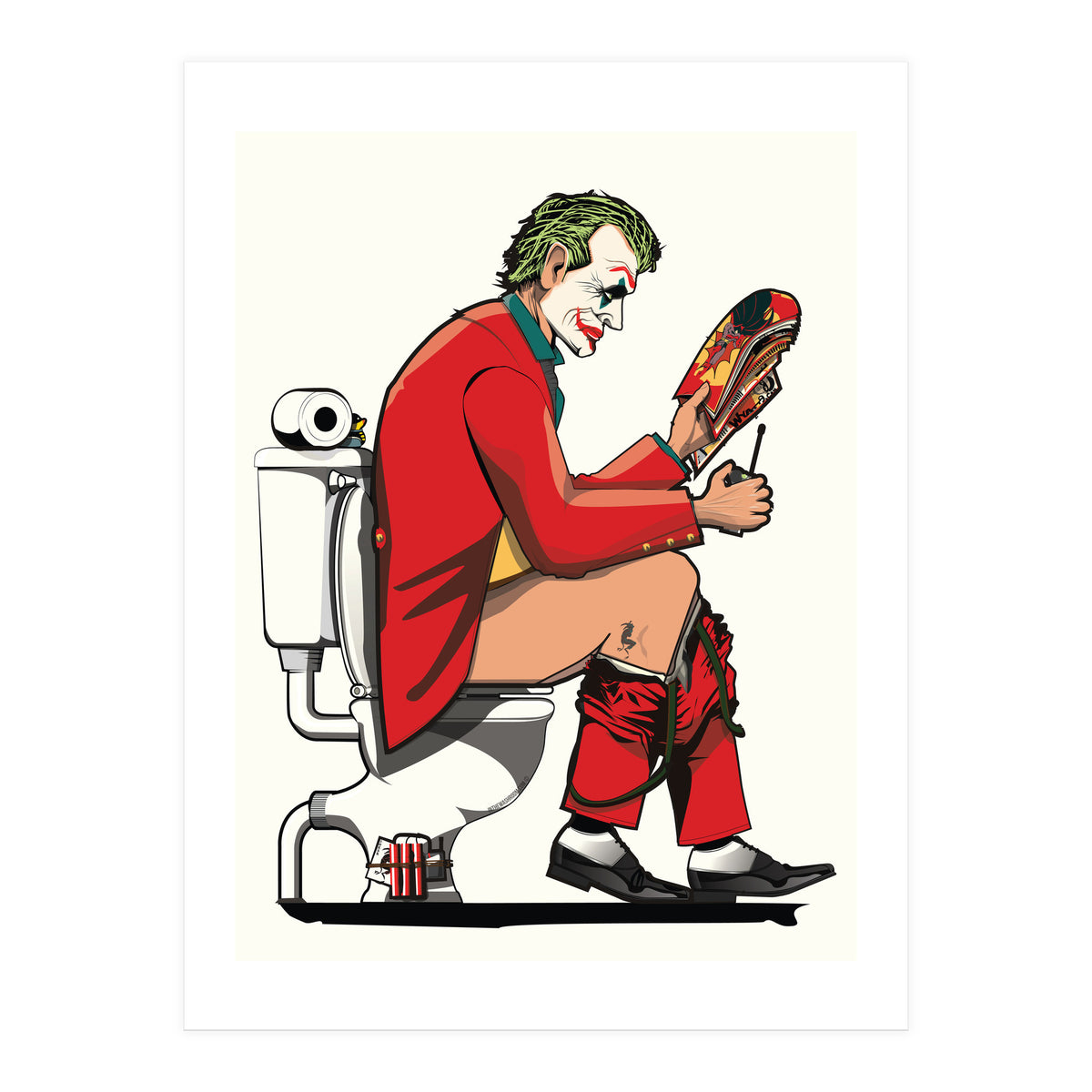 Joker on the Toilet, funny Bathroom Humour (Print Only)