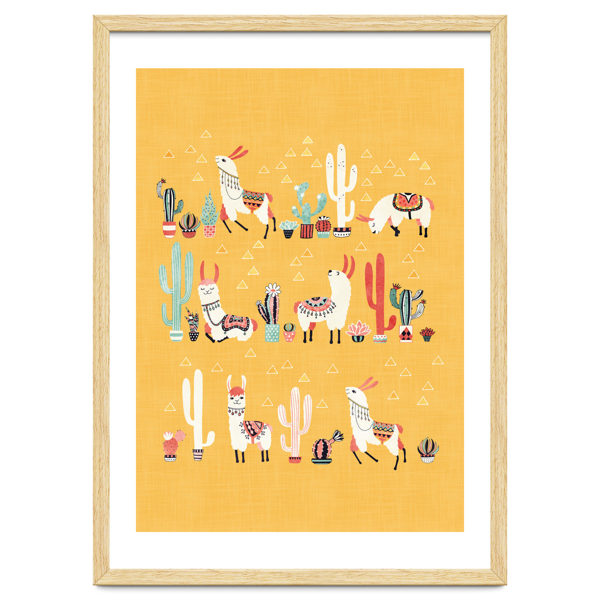 Happy Llama With Cactus In A Pot