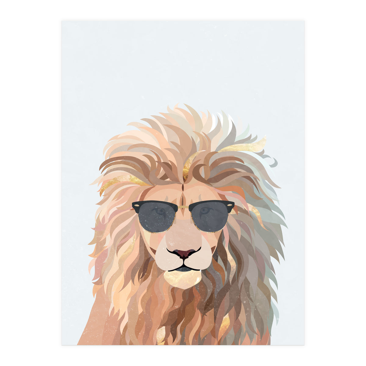 Lion Portrait earing sunglasses (Print Only)