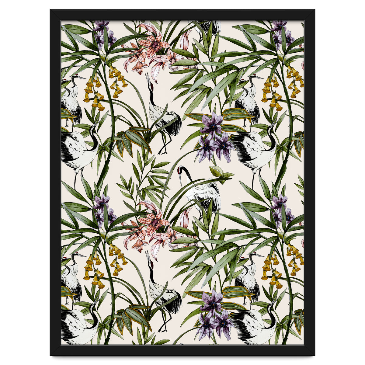 Asian crane pattern - 02